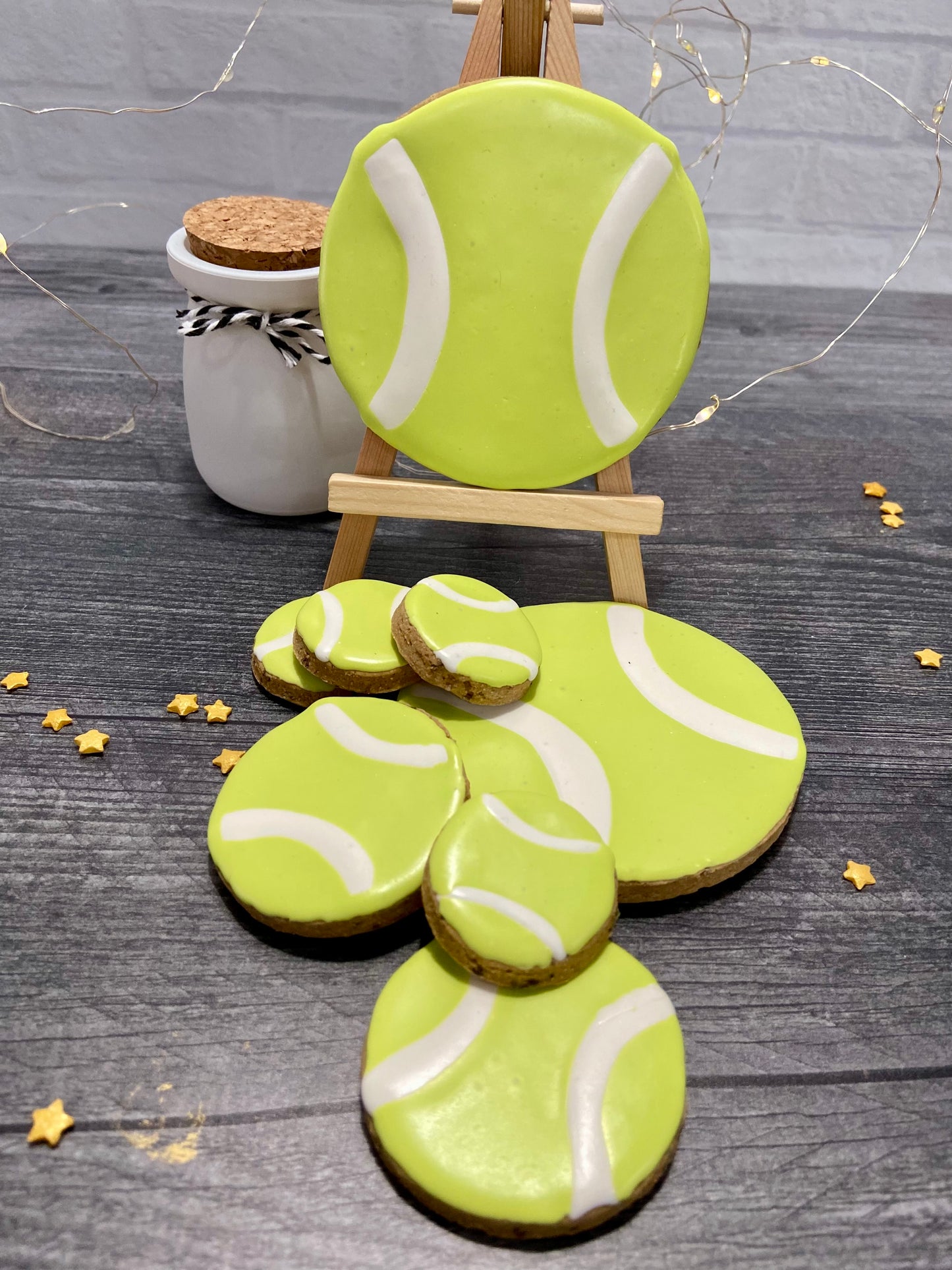 “Match, Set, Fetch Gift Set Certified Lookie-a-Tookie™ Canine Cookies, Tennis Ball Dog Treats 🎾🐶🎾