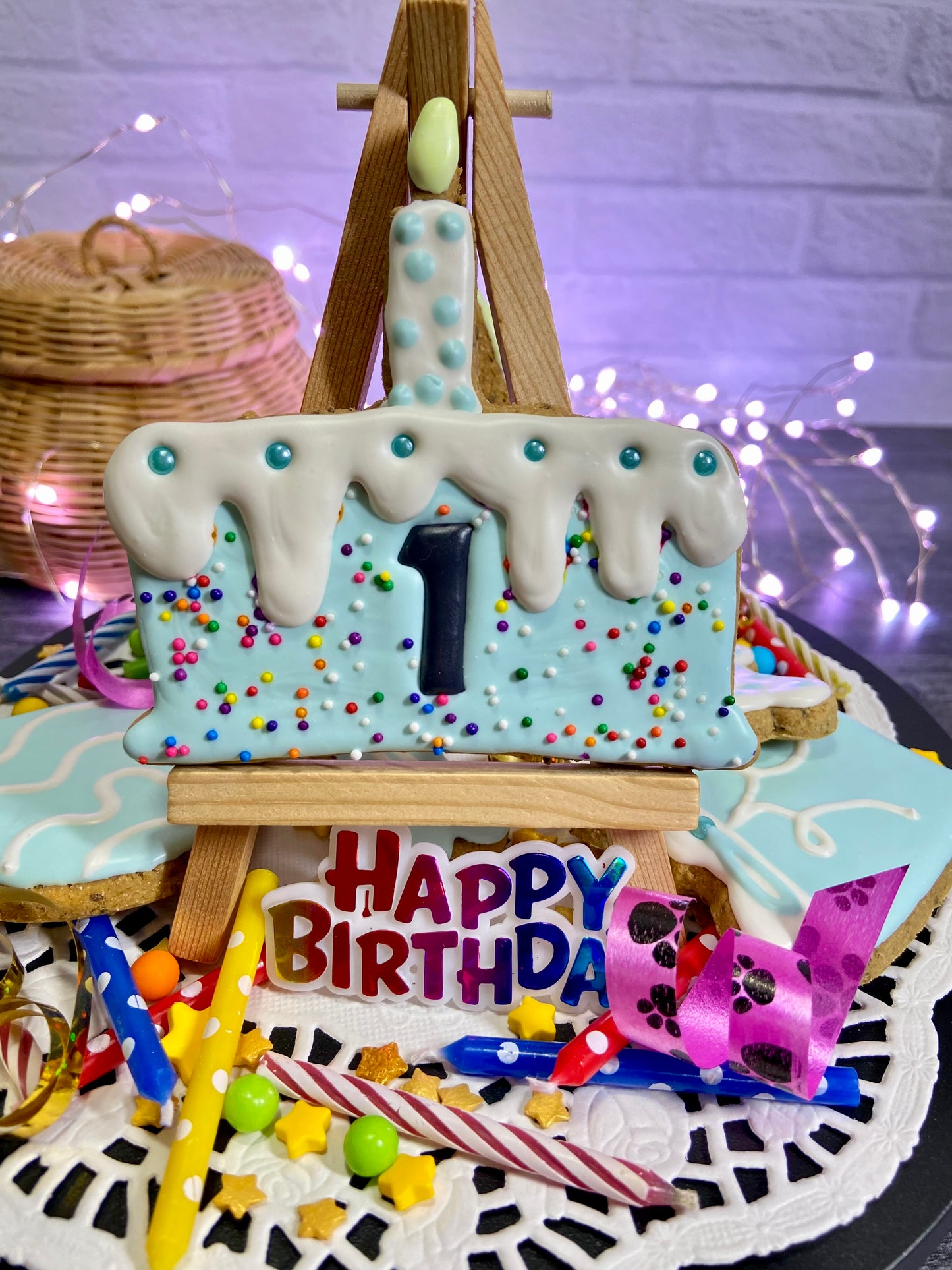 “Cake & Candle" Gift Set Certified Lookie-a-Tookie™ Canine Cookies, Birthday Dog Treats 🕯️ 🎂✨🐾