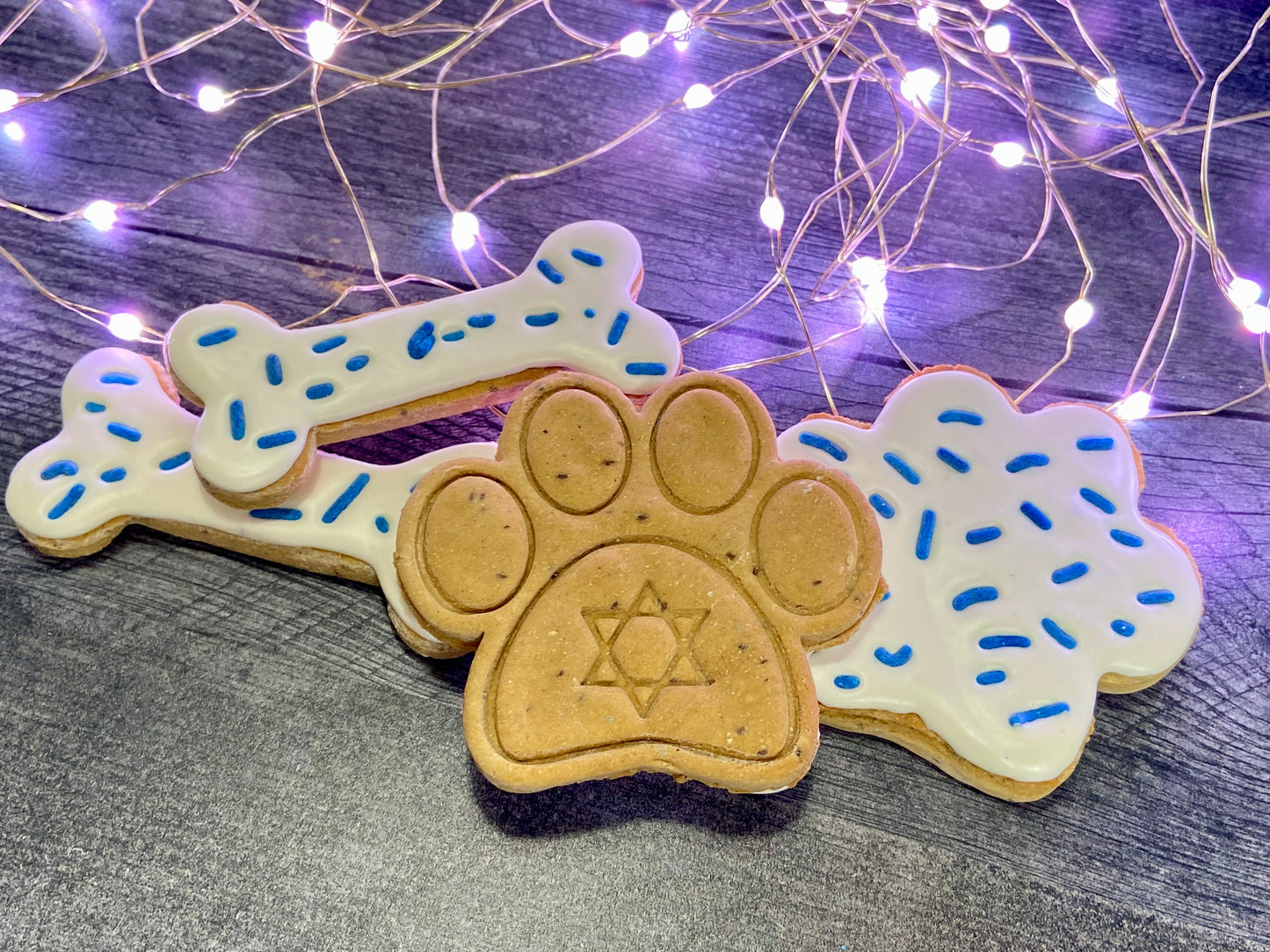 "HANUKKAH HOUND" Gift Set Certified Lookie-a-Tookie™ Canine Cookies, Jewish Dog Treats 🕯️✡️
