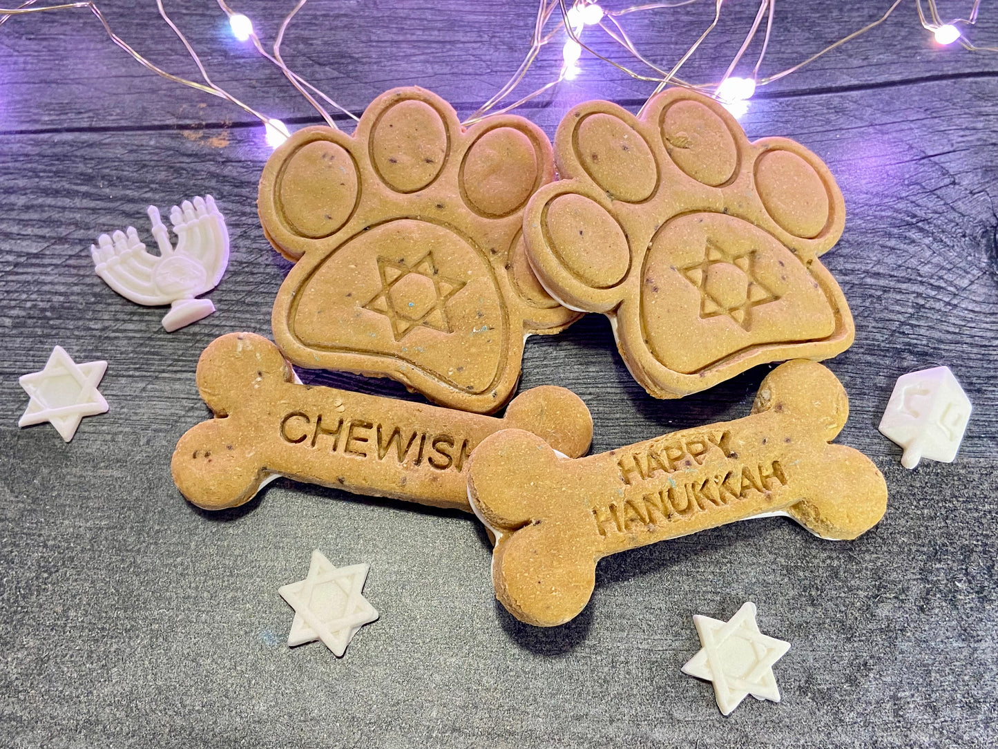 "HANUKKAH HOUND" Gift Set Certified Lookie-a-Tookie™ Canine Cookies, Jewish Dog Treats 🕯️✡️