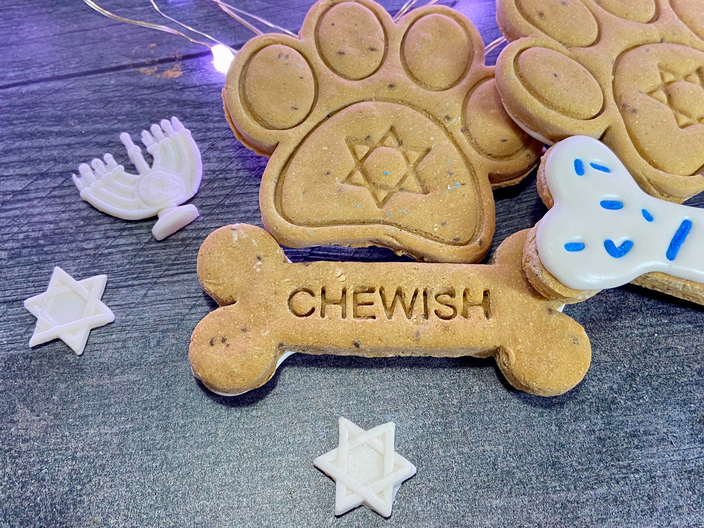 "HANUKKAH HOUND" Gift Set Certified Lookie-a-Tookie™ Canine Cookies, Jewish Dog Treats 🕯️✡️