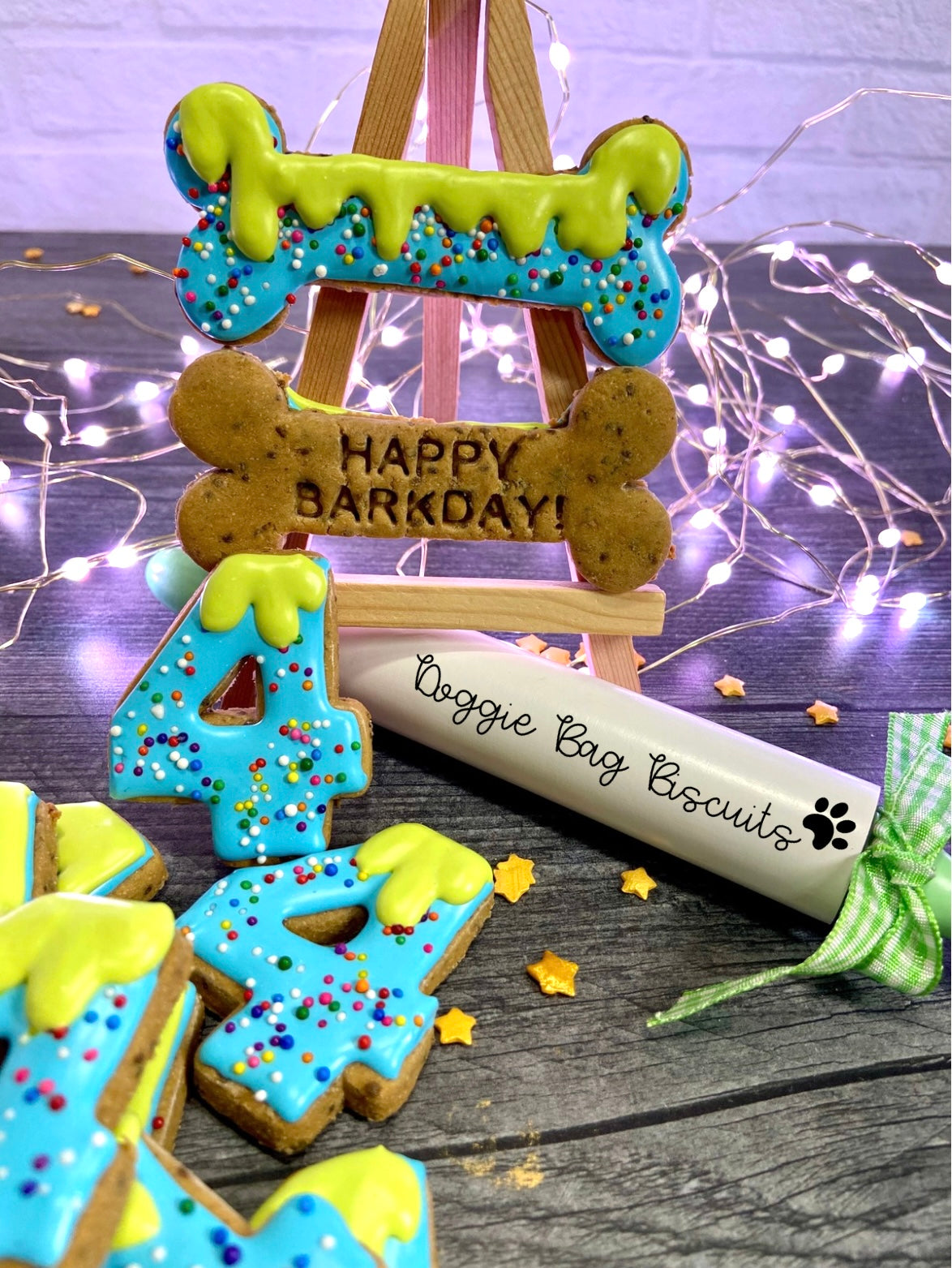 “Barkday Bash Box – Birthday Vegan Dog Cookie Gift Set | Certified, Made with Organic Ingredients, Diabetic-Friendly, Grain-Free, Wheat-Free & Gluten-Free” Gift Box