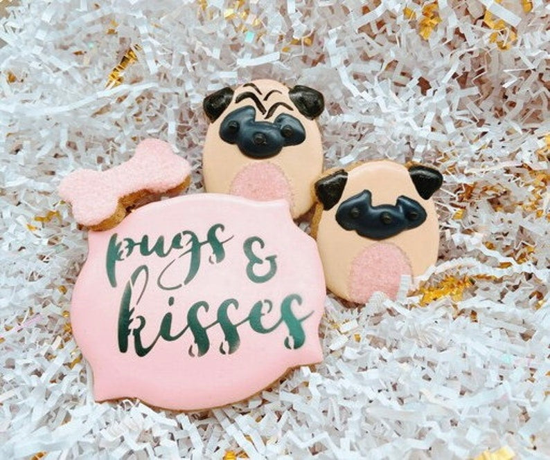 ‘’Pugs&Kisses” Canine Cookie Gift Box Set