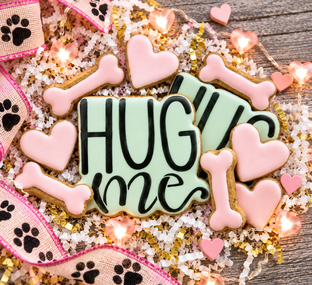 "Hug Me" Love-Themed Canine Cookie Gift Set 🩷