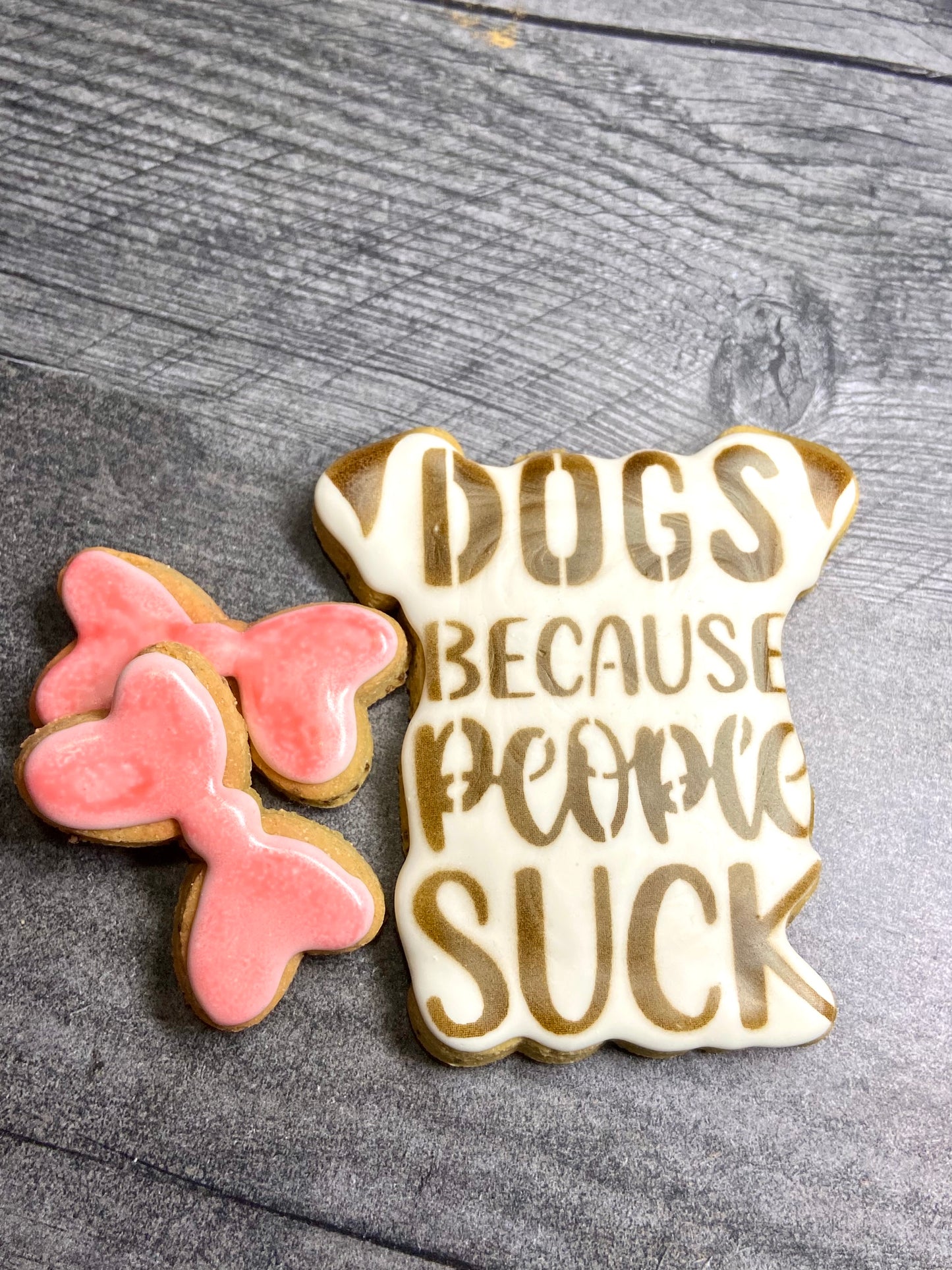 "DOGS BECAUSE PEOPLE SUCK" Gift Set Certified Lookie-a-Tookie™ Canine Cookies, Humor Dog Treats