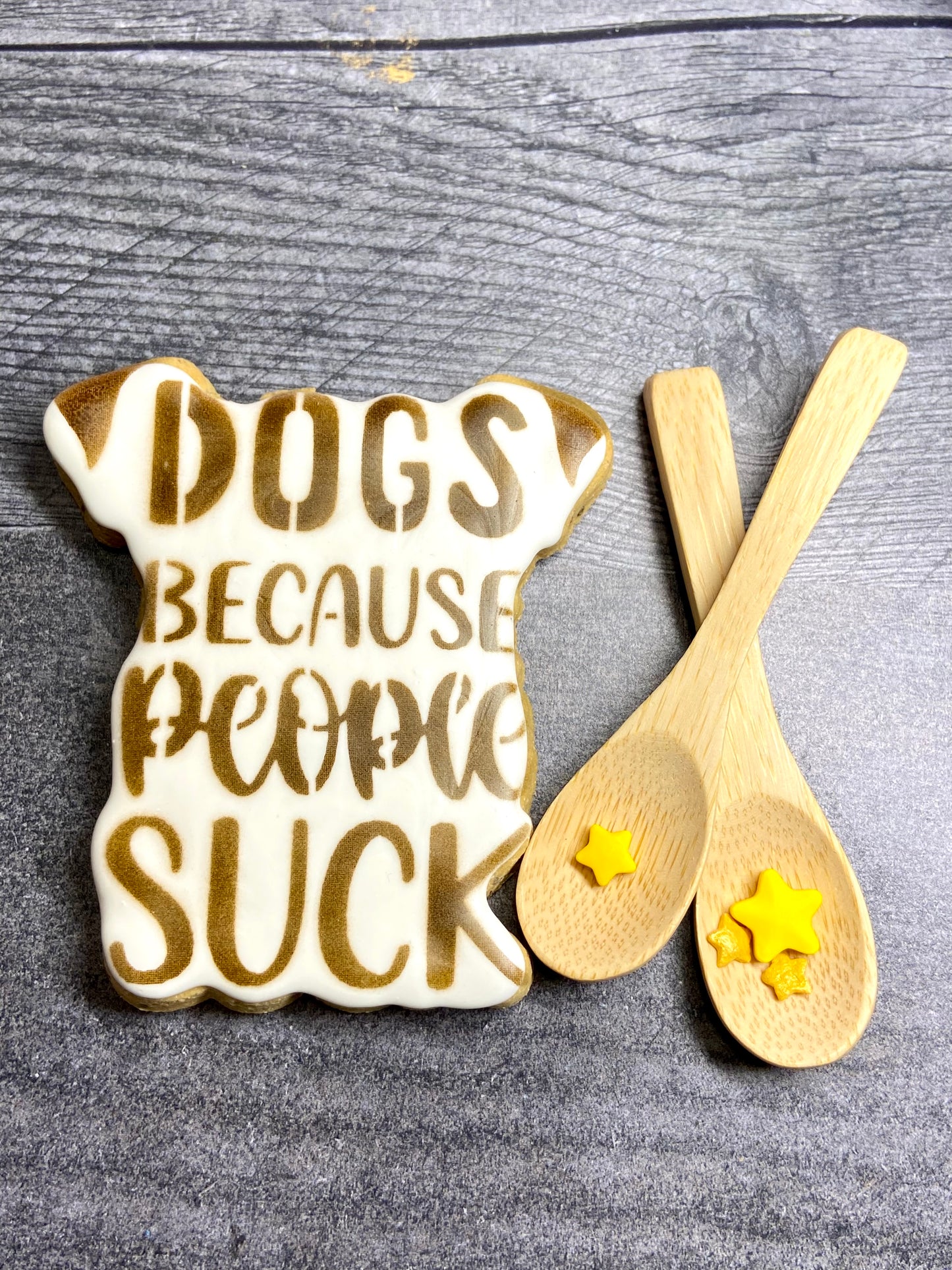 "DOGS BECAUSE PEOPLE SUCK" Gift Set Certified Lookie-a-Tookie™ Canine Cookies, Humor Dog Treats