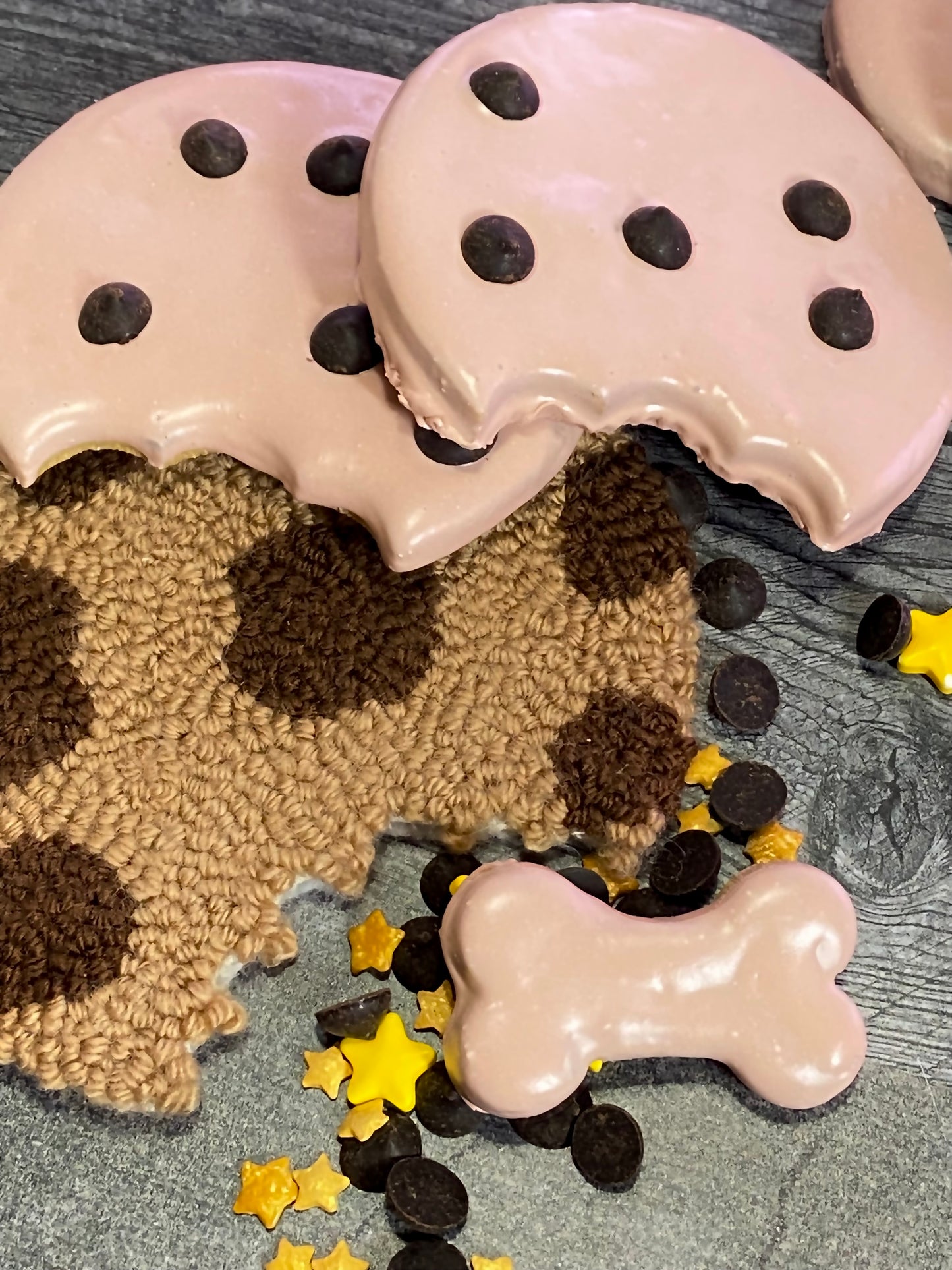 ⭐"CHIP CHIP HOORAY" real CAROB CHIPS canine cookie GIFT BOX SET, W/Tag and Nut-Free option Available!