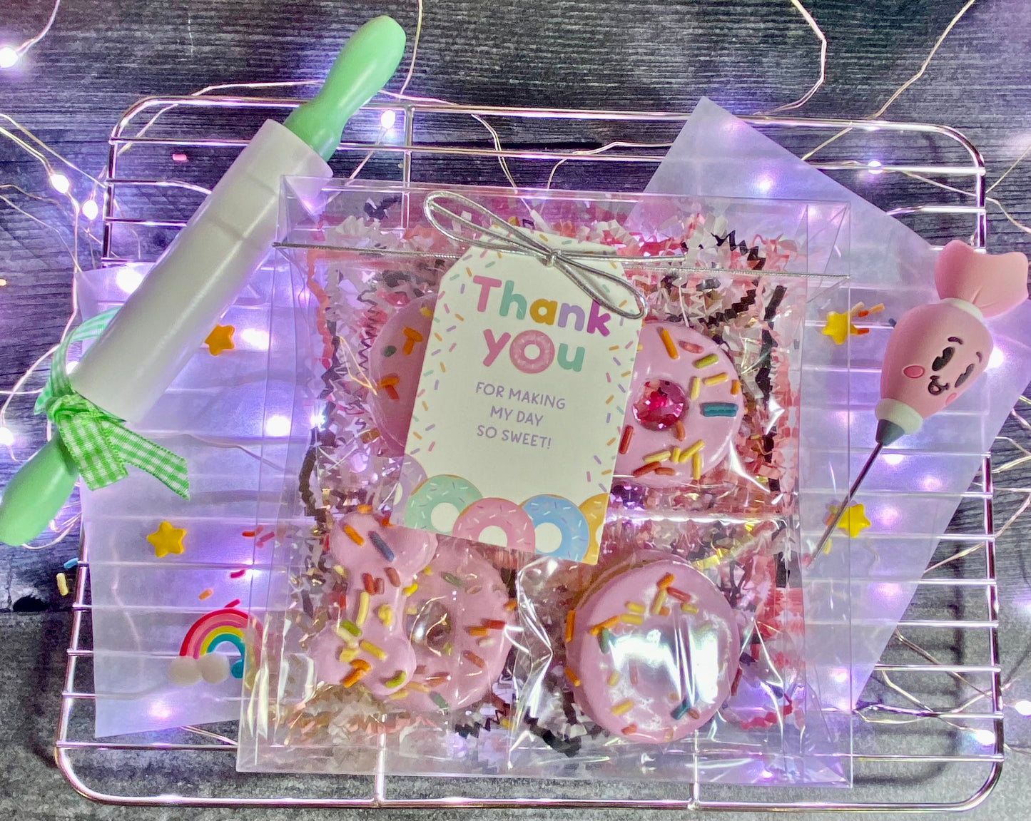 ⭐ "SWEET DONUT DAY" Canine Cookie Gift Box Set w/Tag