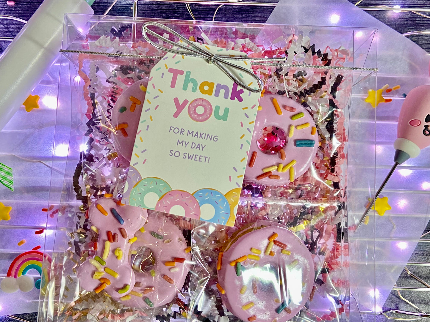 ⭐ "SWEET DONUT DAY" Canine Cookie Gift Box Set w/Tag