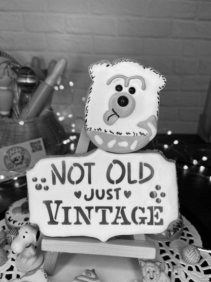 🤍🐾 “NOT OLD Just VINTAGE” Canine Cookie GIFT SET