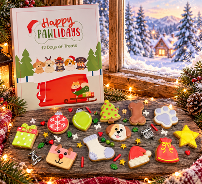 HAPPY PAWLIDAYS! 🎄 12-Day Canine Cookie Advent Calendar