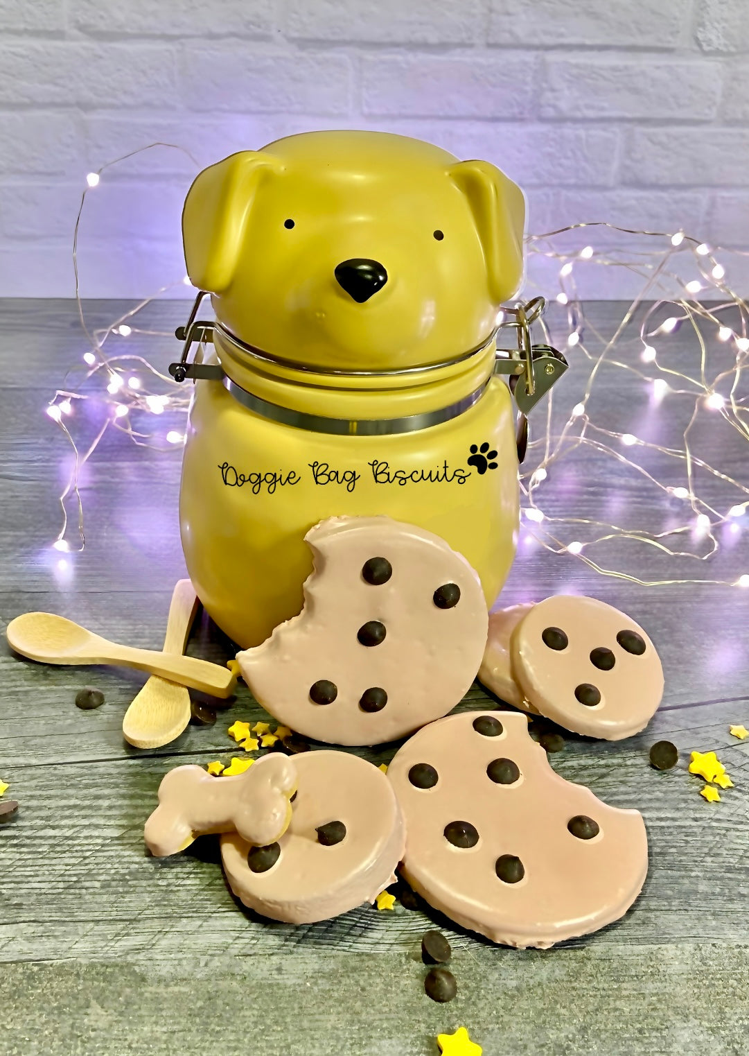 ⭐"CHIP CHIP HOORAY" real CAROB CHIPS canine cookie GIFT BOX SET, W/Tag and Nut-Free option Available!