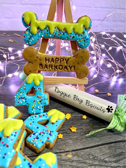 “Barkday Bash Box – Birthday Vegan Dog Cookie Gift Set | Certified, Made with Organic Ingredients, Diabetic-Friendly, Grain-Free, Wheat-Free & Gluten-Free” Gift Box