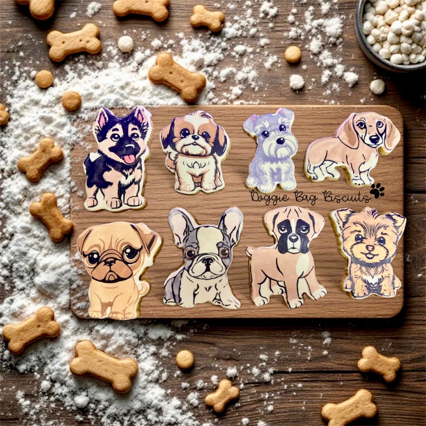 "Pup-Toons" Gift Sets Certified Lookie-a-Tookie™ Canine Cookies, Breed Dog Treats