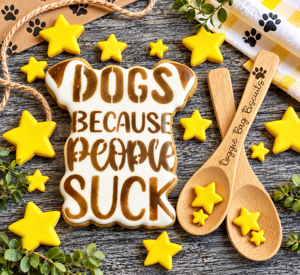 "Dogs Because People Suck" Canine Cookie Gift Set 💀🐾