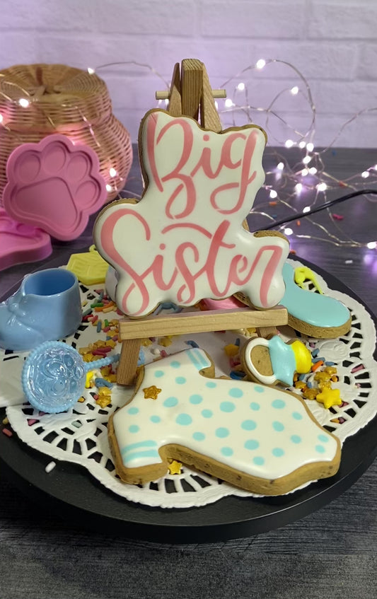 “Big Sister" Gift Sets Certified Lookie-a-Tookie™ Canine Cookies, Sister, Baby Announcement Dog Treats 👶🐾🎀